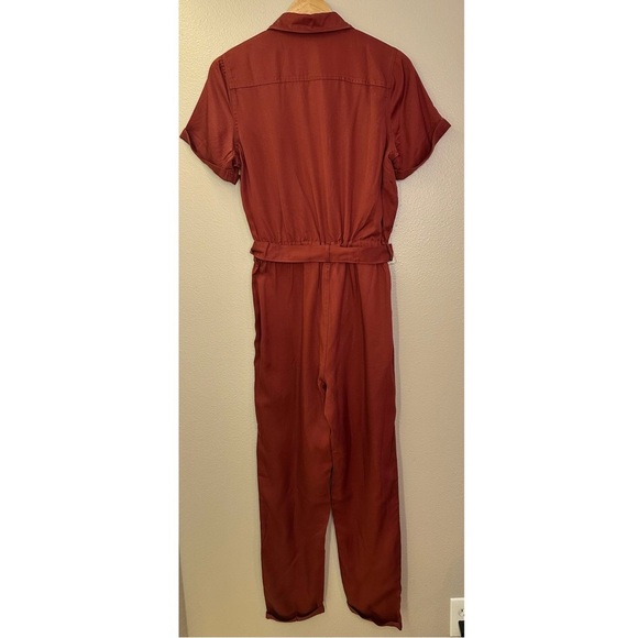 Lascana Cargo Style Rust Red Utility Tie Waist Jumpsuit - Picture 7 of 9